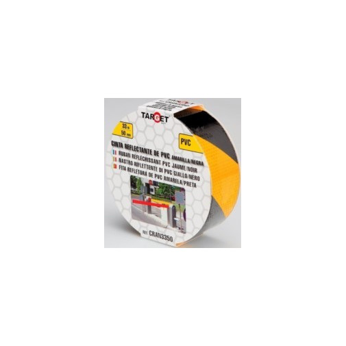 Cinta Adh 50mmx 33mt Señalizacion Reflectante Pvc Ne/am Targ