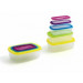 Quid Hábitat Set 5 herméticos rectangulares, Apilables y encajables, BPA Free, Plástico, Multicolor