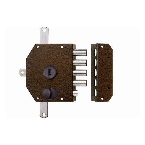 Cerradura Seguridad 3 Puntos Dorada 913101 Derechas