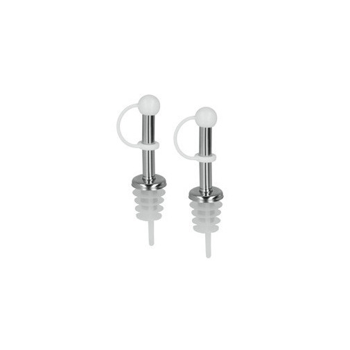 Tapon Botella Con Vertedor 1x2x7 Acero Pla Metaltex 2 Pz