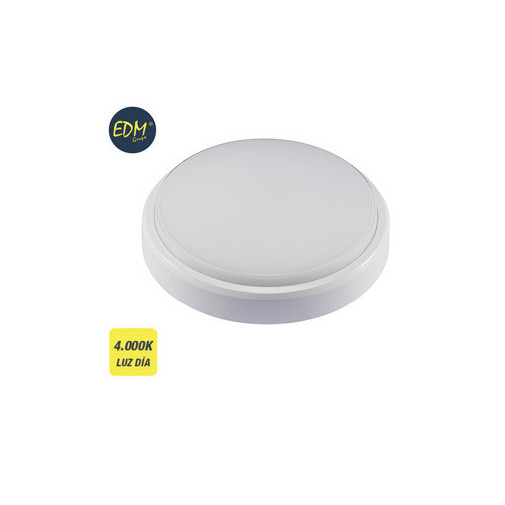 Aplique Ilumin 18w 1300lm 4000k Ø21cm Ip44 Ext Edm Pl Bl Cir