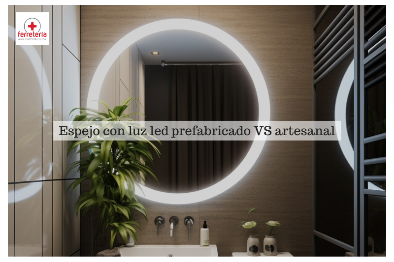 Espejo con luz led prefabricado VS artesanal